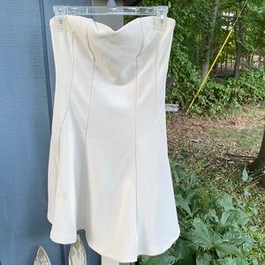 White Strapless Dress - M